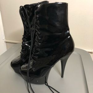 Pleaser Black Booties